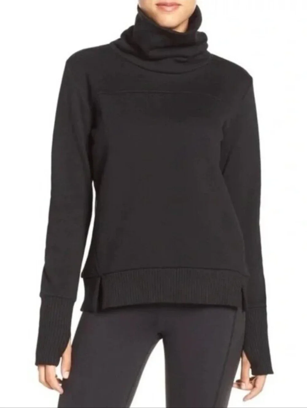 Alo Yoga Black Haze Funnel Neck Pullover Sweatshirt Size S